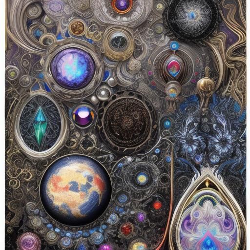 Psychedelic Fractal Abstract in Surrealist Style