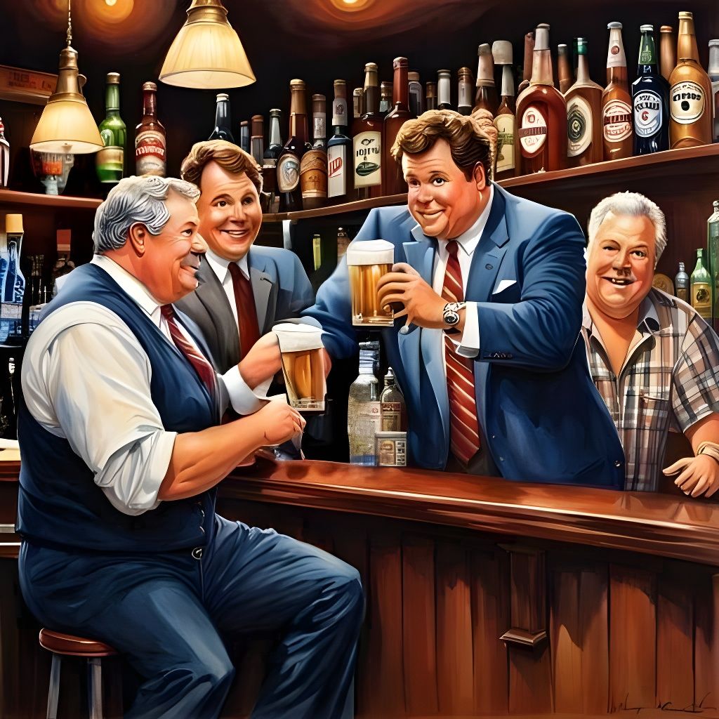 Vintage Bar Shelf with Liquor Bottles