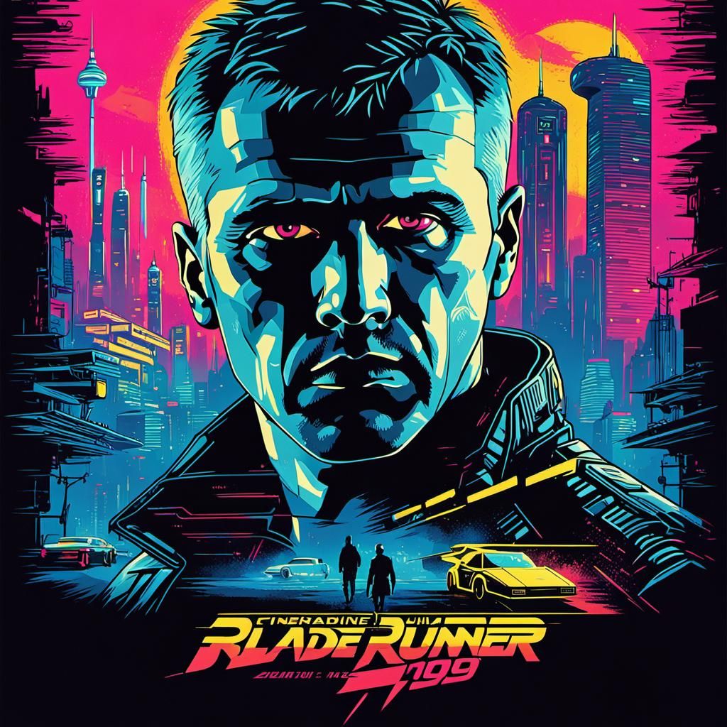 Blade Runner Retro Cyberpunk Poster Art