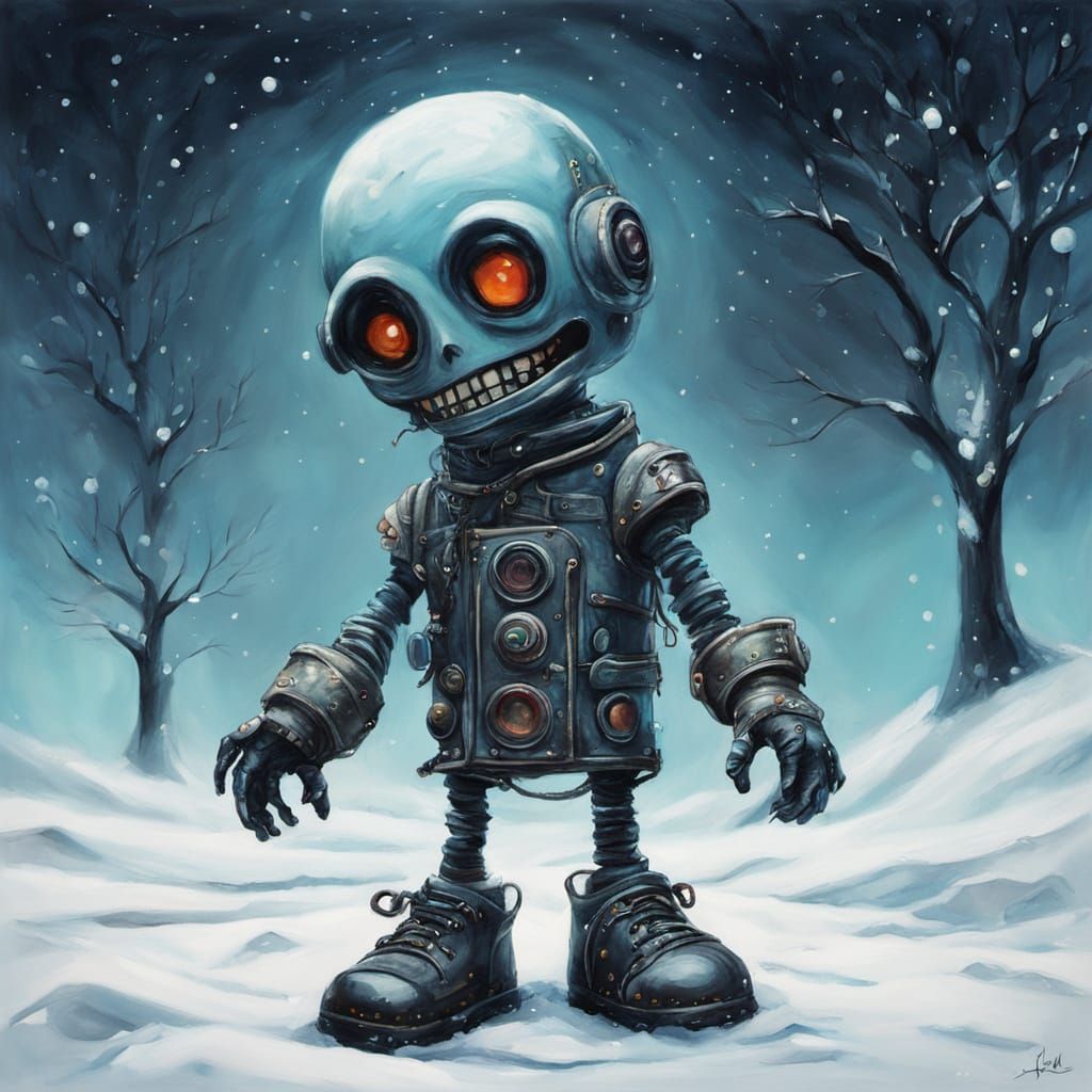 Abstract Surrealism Painting of a Nobody Doll