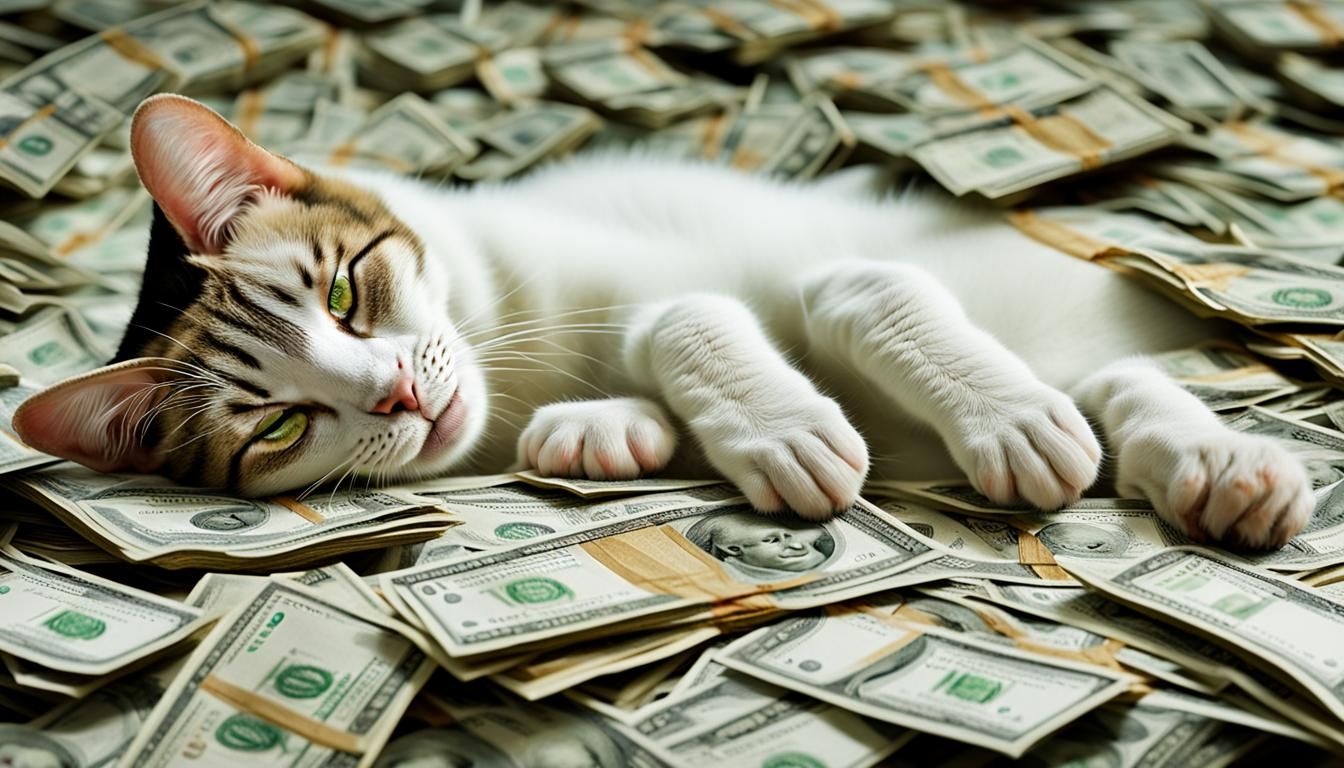 Cat Napping on Money: Professional Studio Portrait