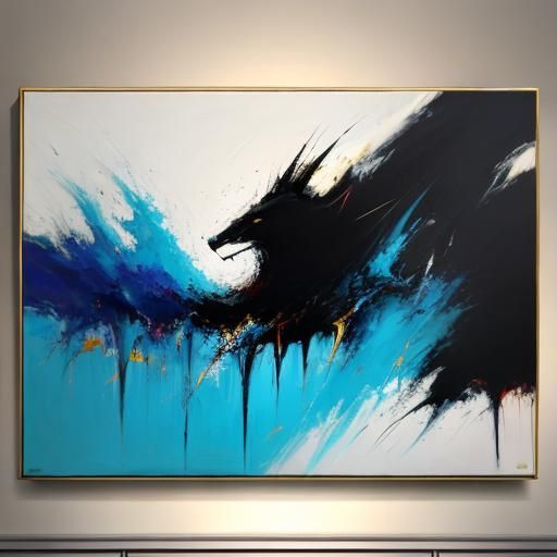 Abstract Acrylic Painting of Fierce Emotions