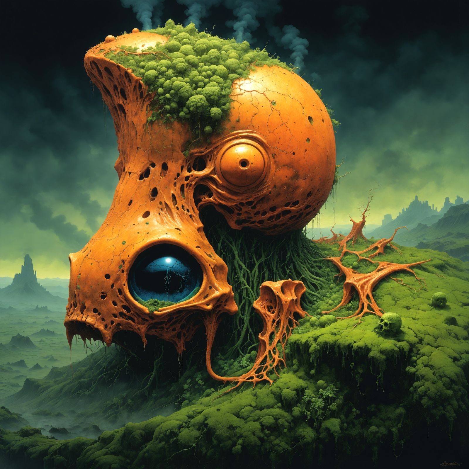 Disturbing Toxic Landscape in Dystopian Style