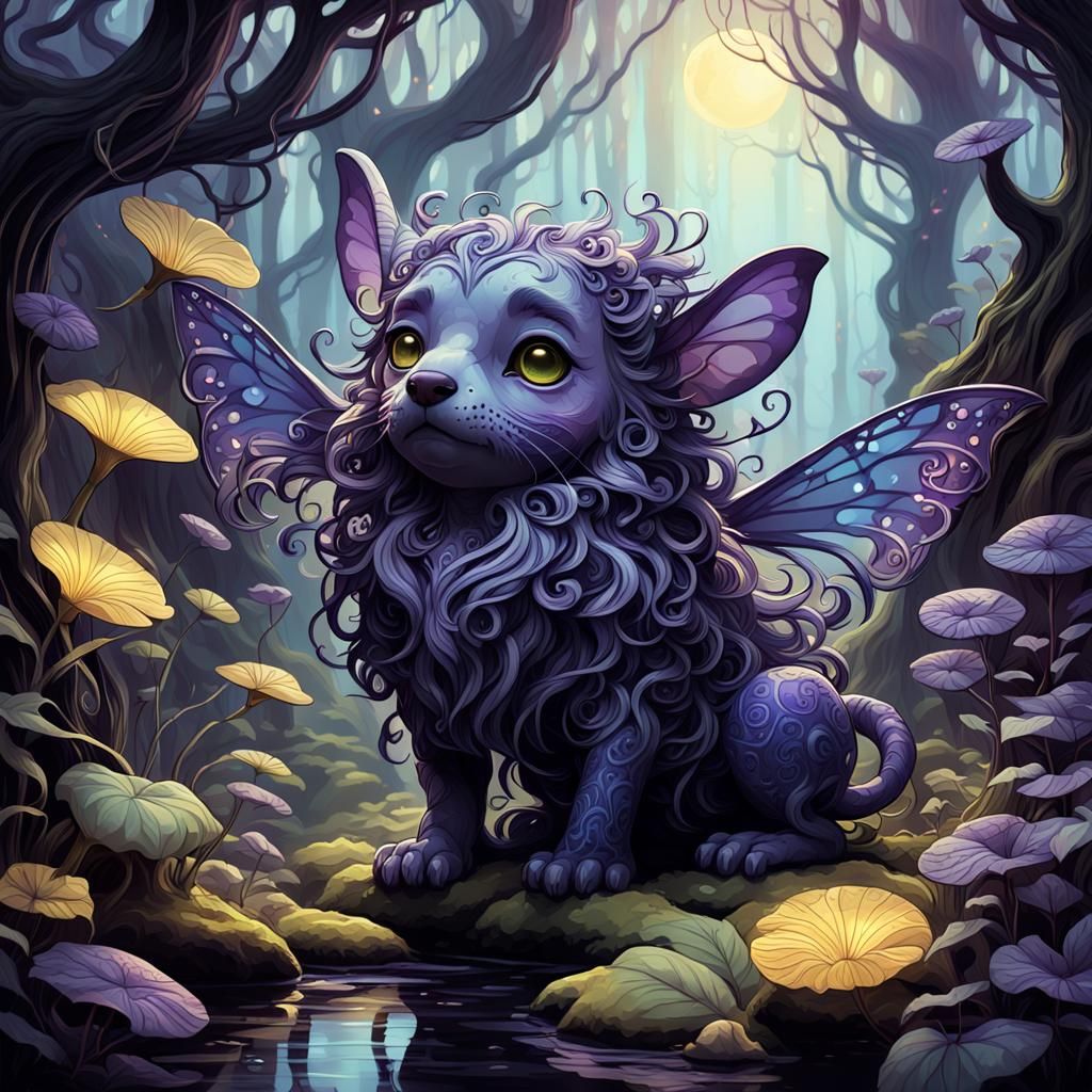 Mystical Forest Frolic: Dark Fantasy Concept Art