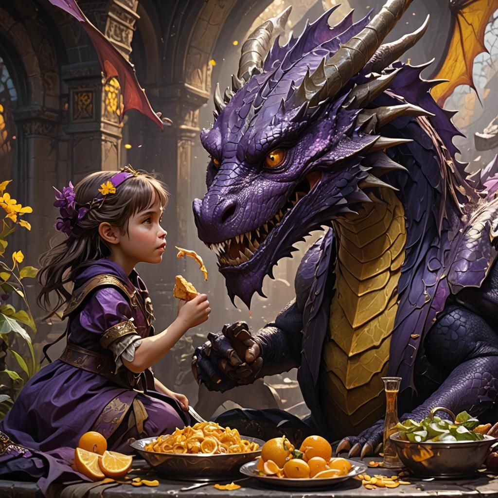 Dragon Eats Girl: Dark Fantasy Art in 8K