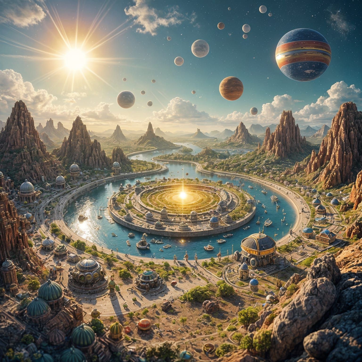 Miniature Alien Solar System with Tiny Worlds