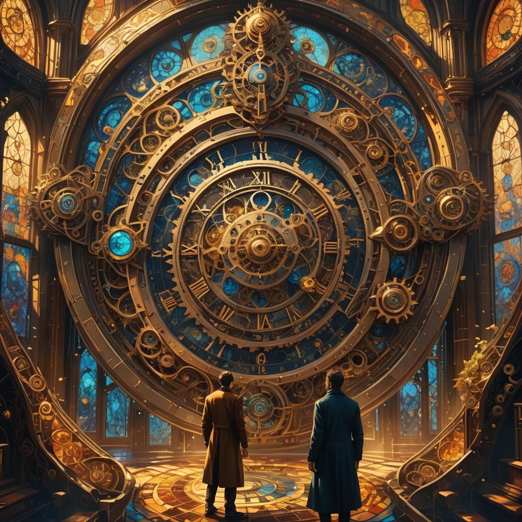 Figure Controls Time in Clockwork Building