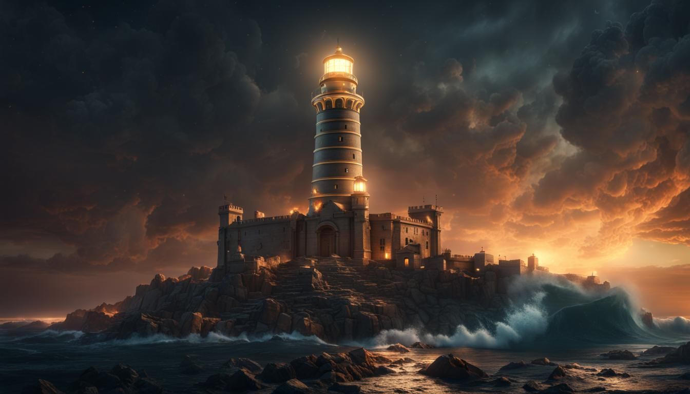 Lighthouse of Alexandria: Epic Cinematic Digital Painting