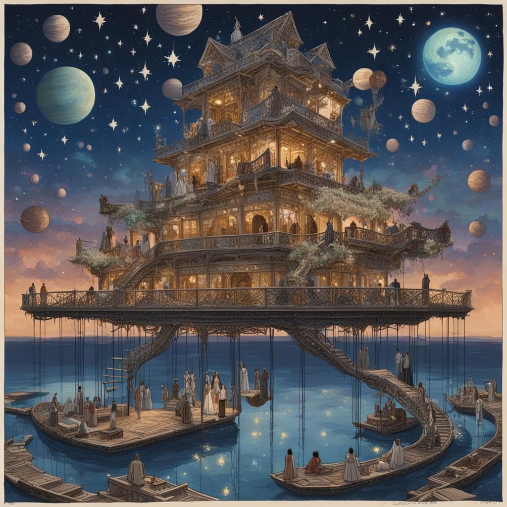 Floating City Amongst the Stars