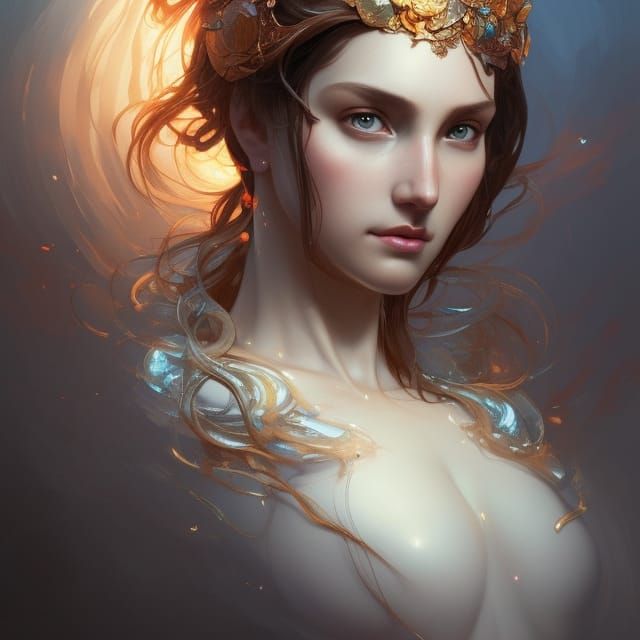 Goddess of Life Portrait in Hyperdetailed Style