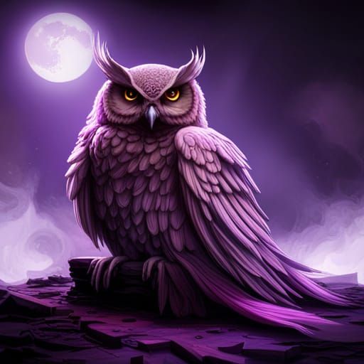 Detailed Gothic Owl in Dark Fantasy Style