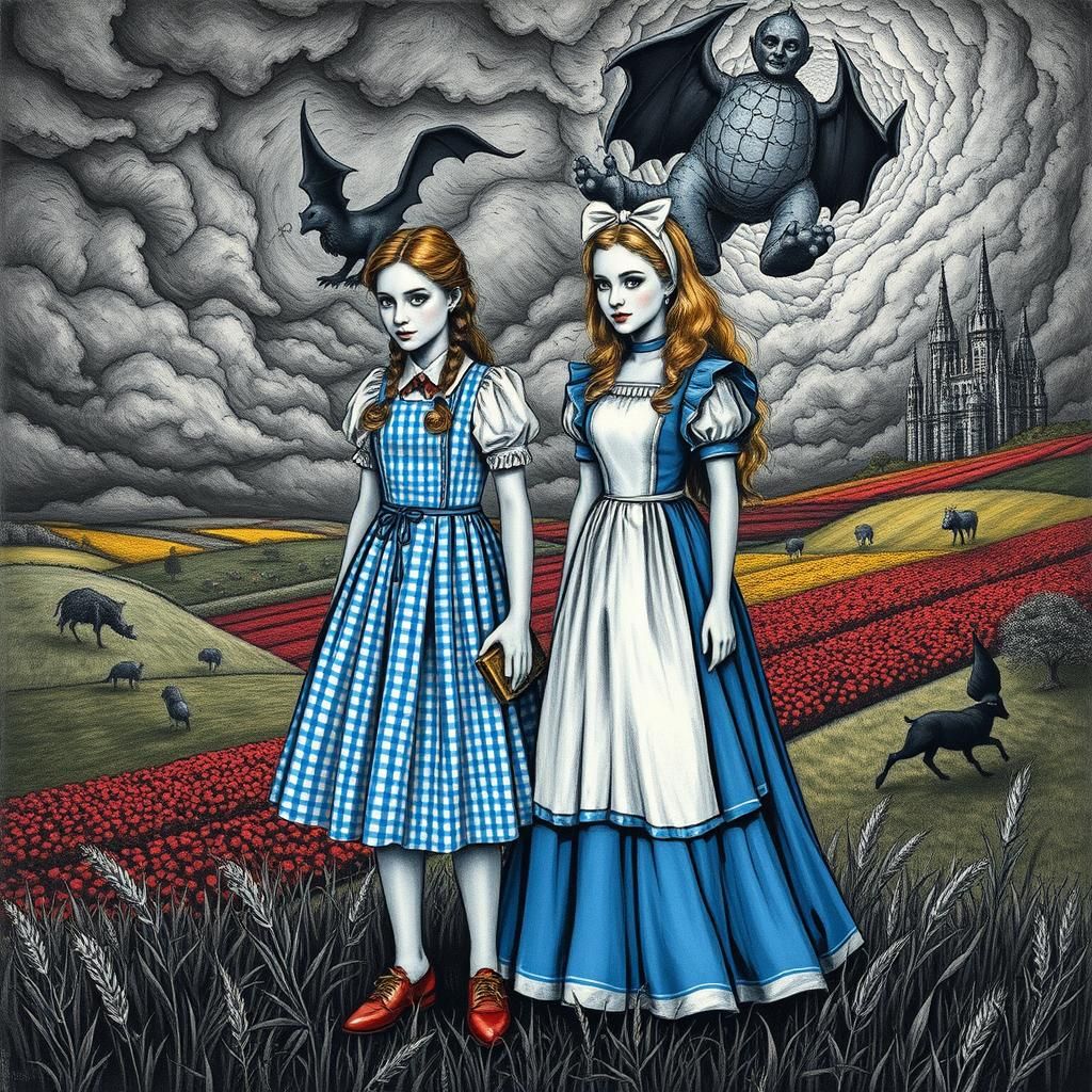 Dorothy and Alice in Ominous Mystical Wonderland
