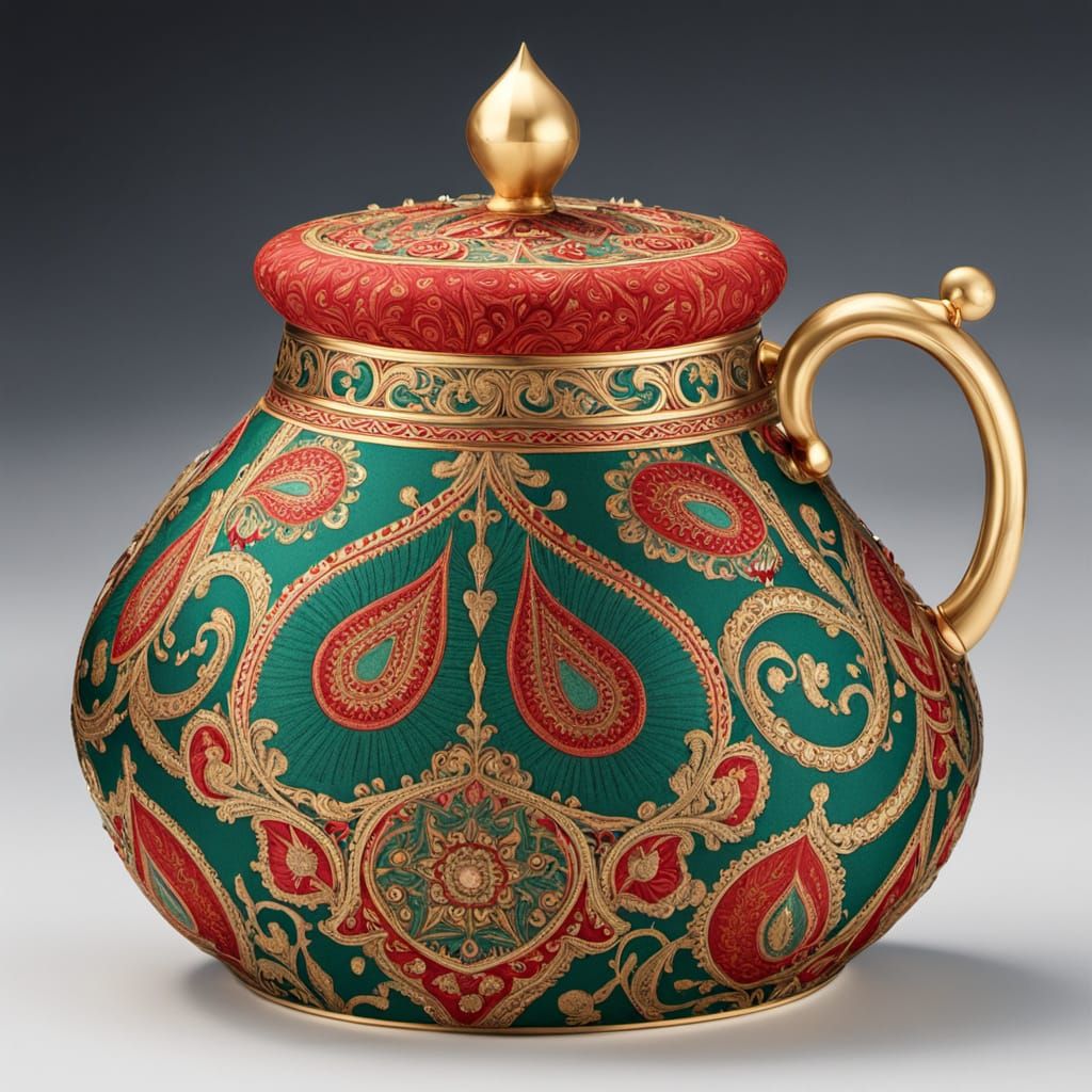 Luxurious Paisley Motifs in Royal Red and Gold