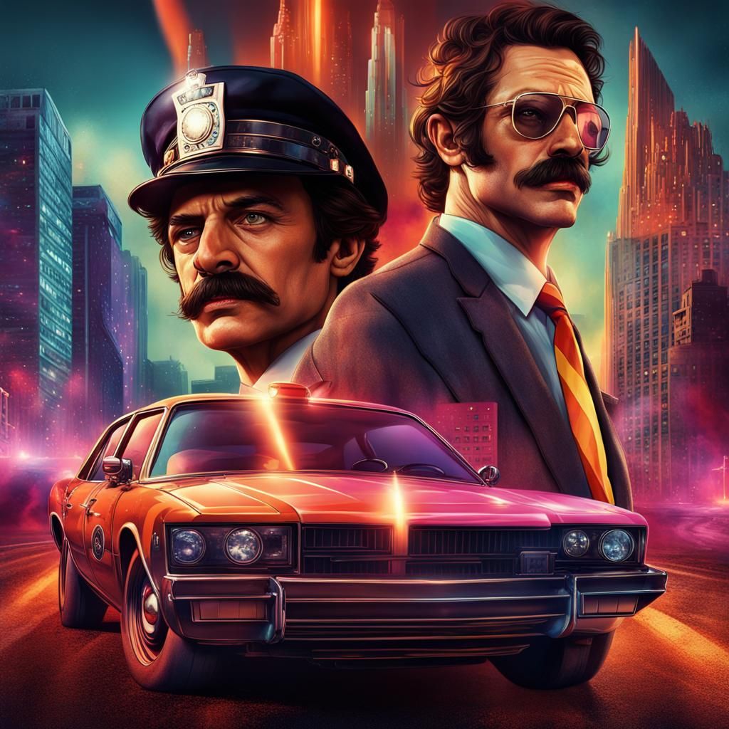 1970s Police Movie Poster with Detective in Bronx