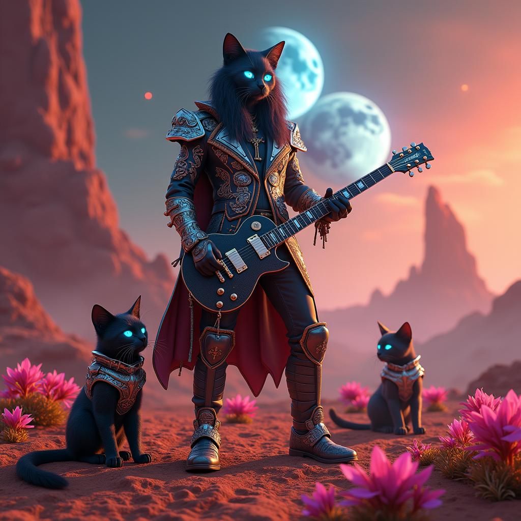 Heavy Metal Rock Star on Mars: Fantasy Art