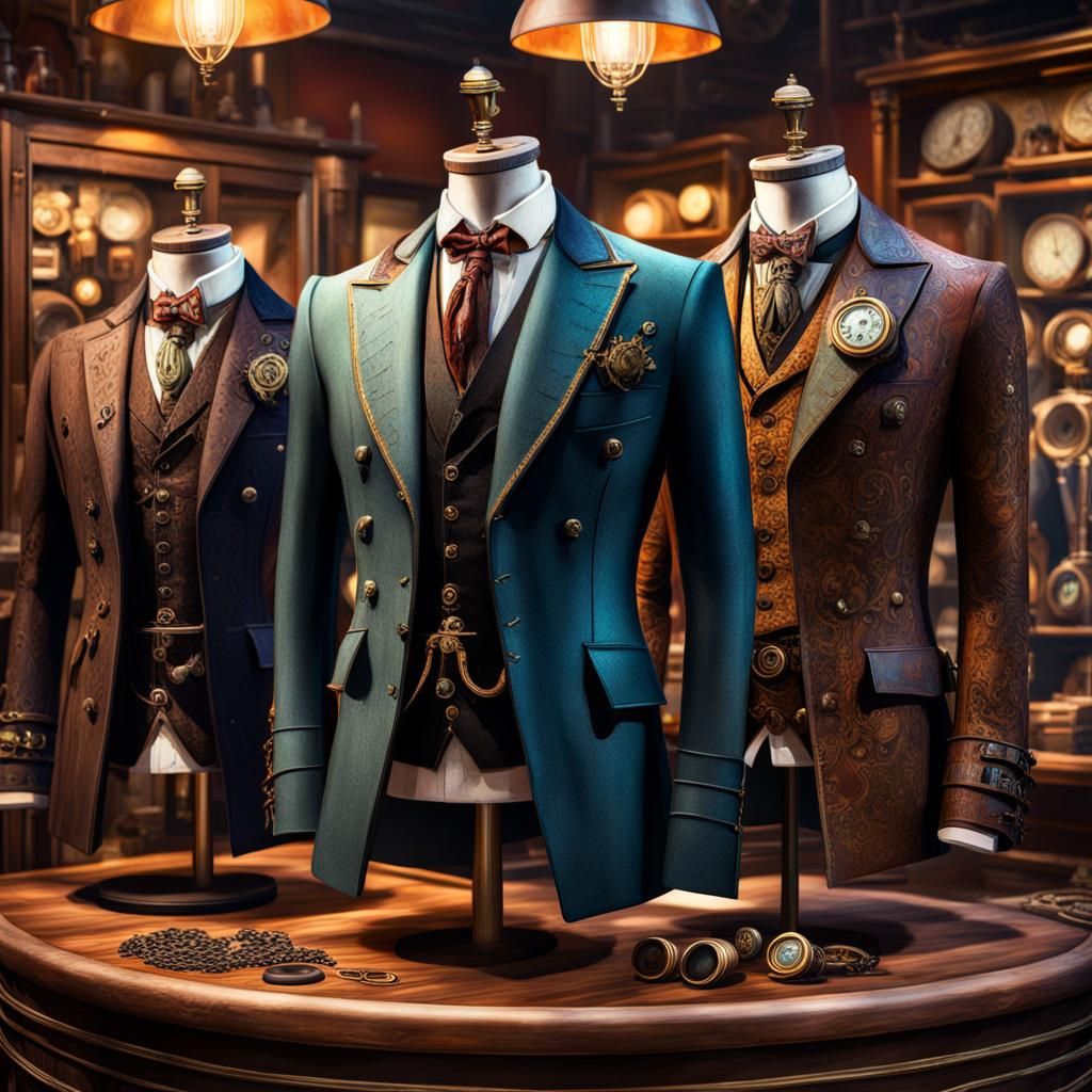 Steampunk Gentleman's Emporium: Hyperrealistic Concept Art
