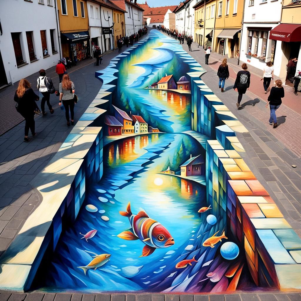 Fantastic 3D Chalk Street Art Illusion