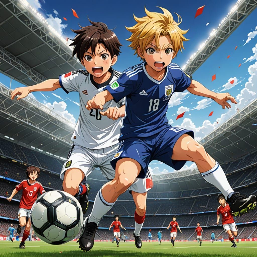 Flying tackle  soccer