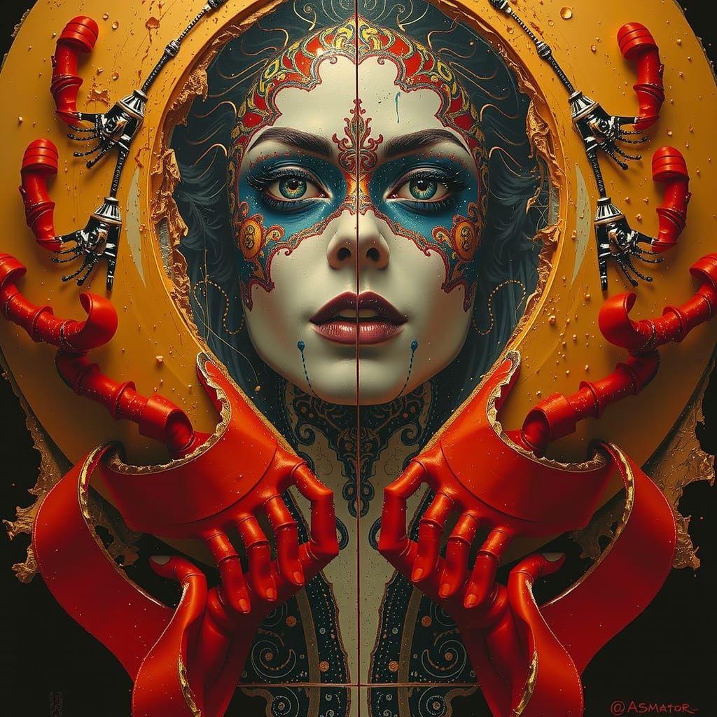 Detailed Expressive Sculpture of Reflected Glory