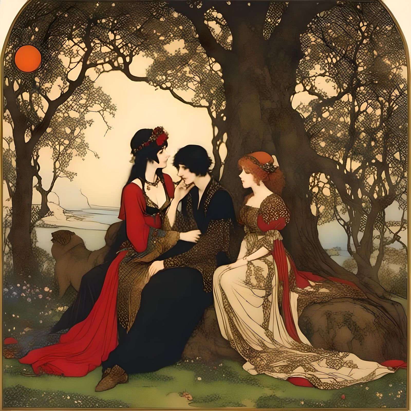 Romantic Caress with Antlers