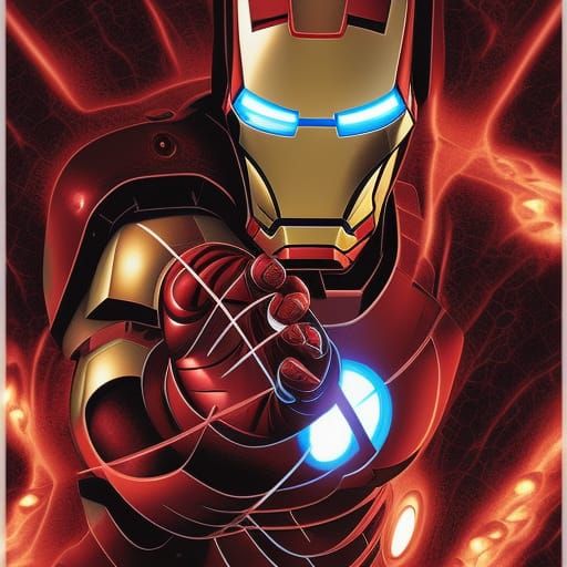 Demonic Iron Man Comic Book Art