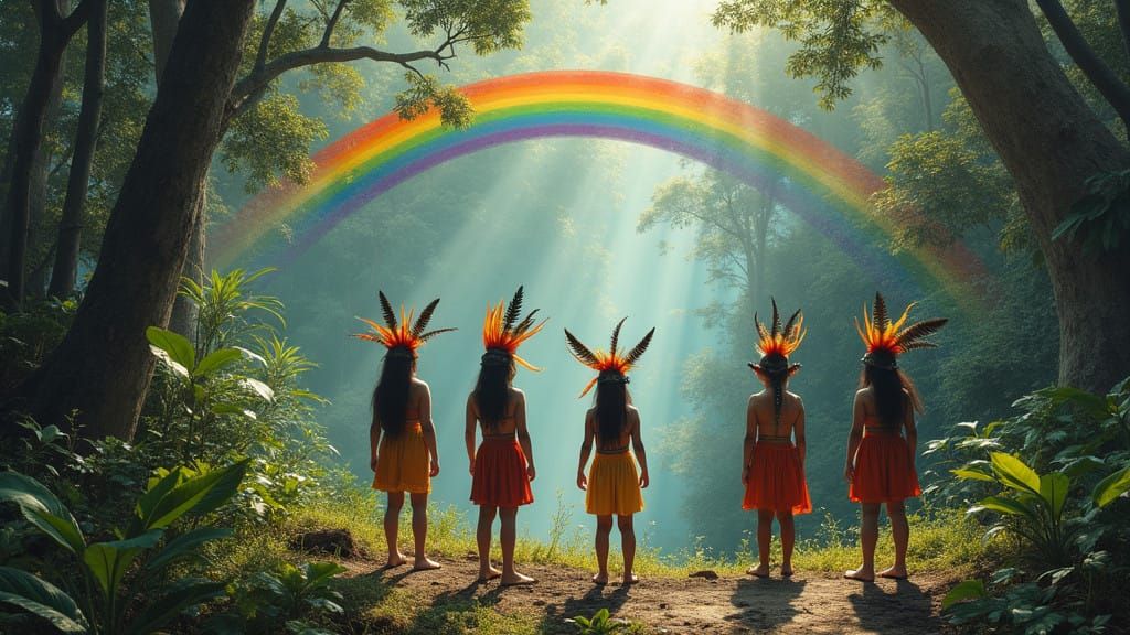 Indigenous Children of the Rainforest in Vibrant Harmony