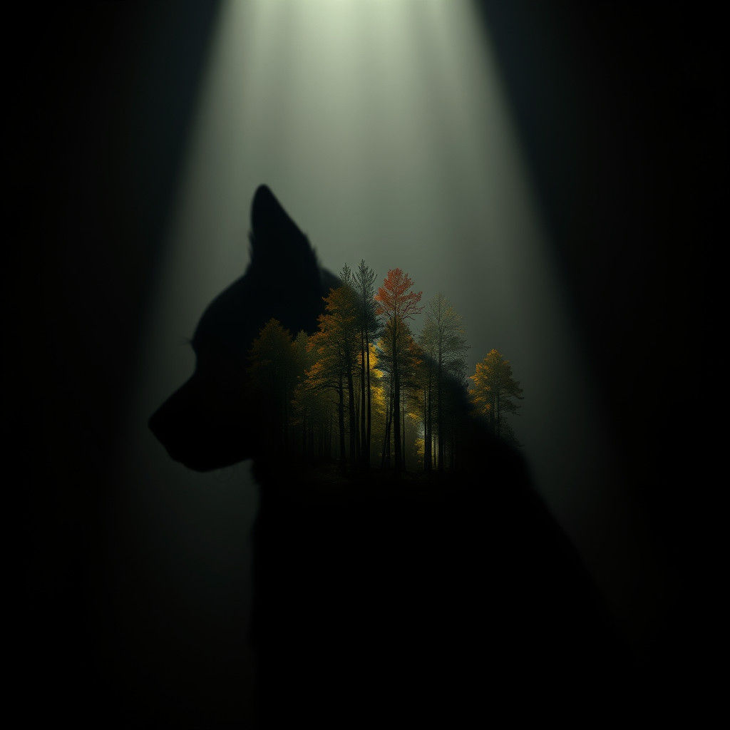 Mystical Forest Revealed in Dog Shadow