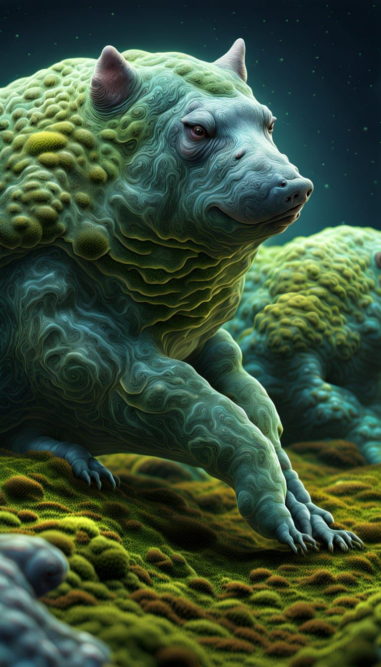 Tardigrades on a Vast Plain in Ethereal Light