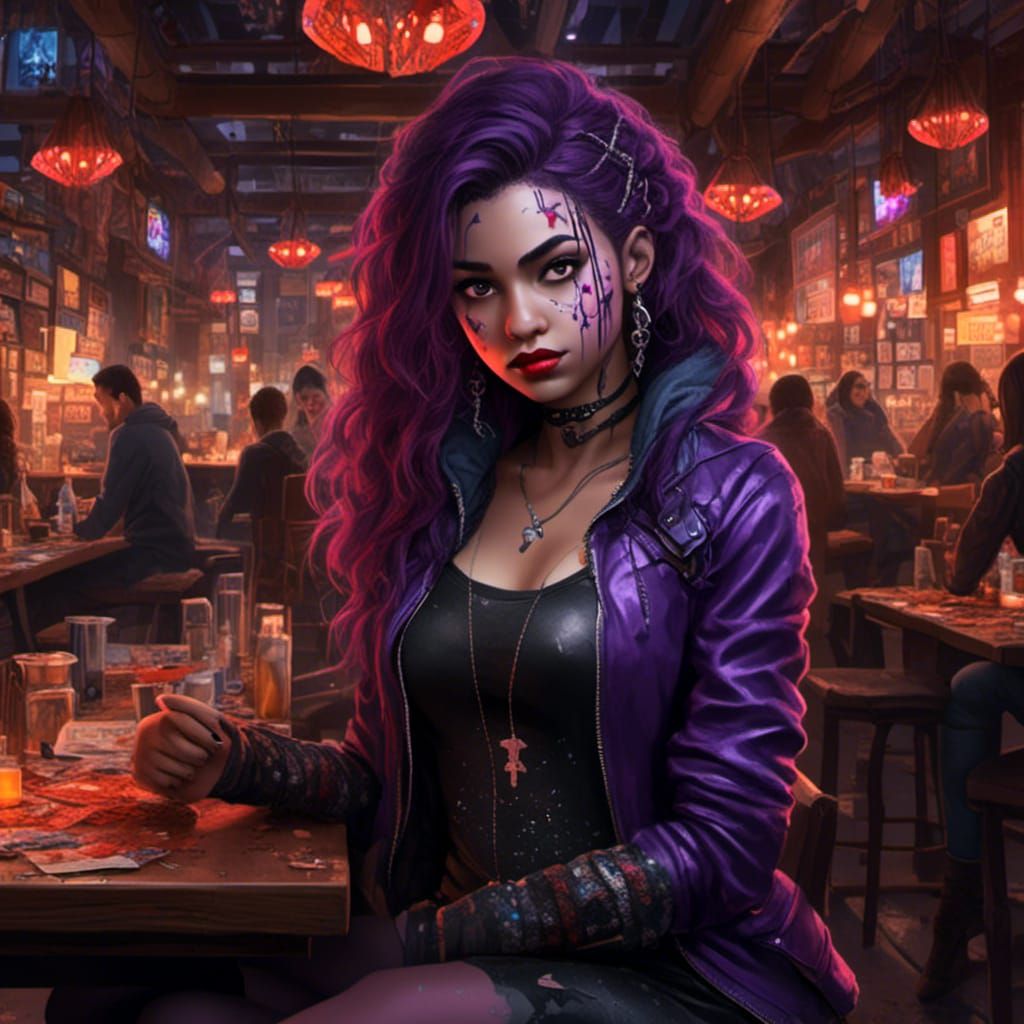 Vampire Paladin Girl in Gothic Grimdark Style