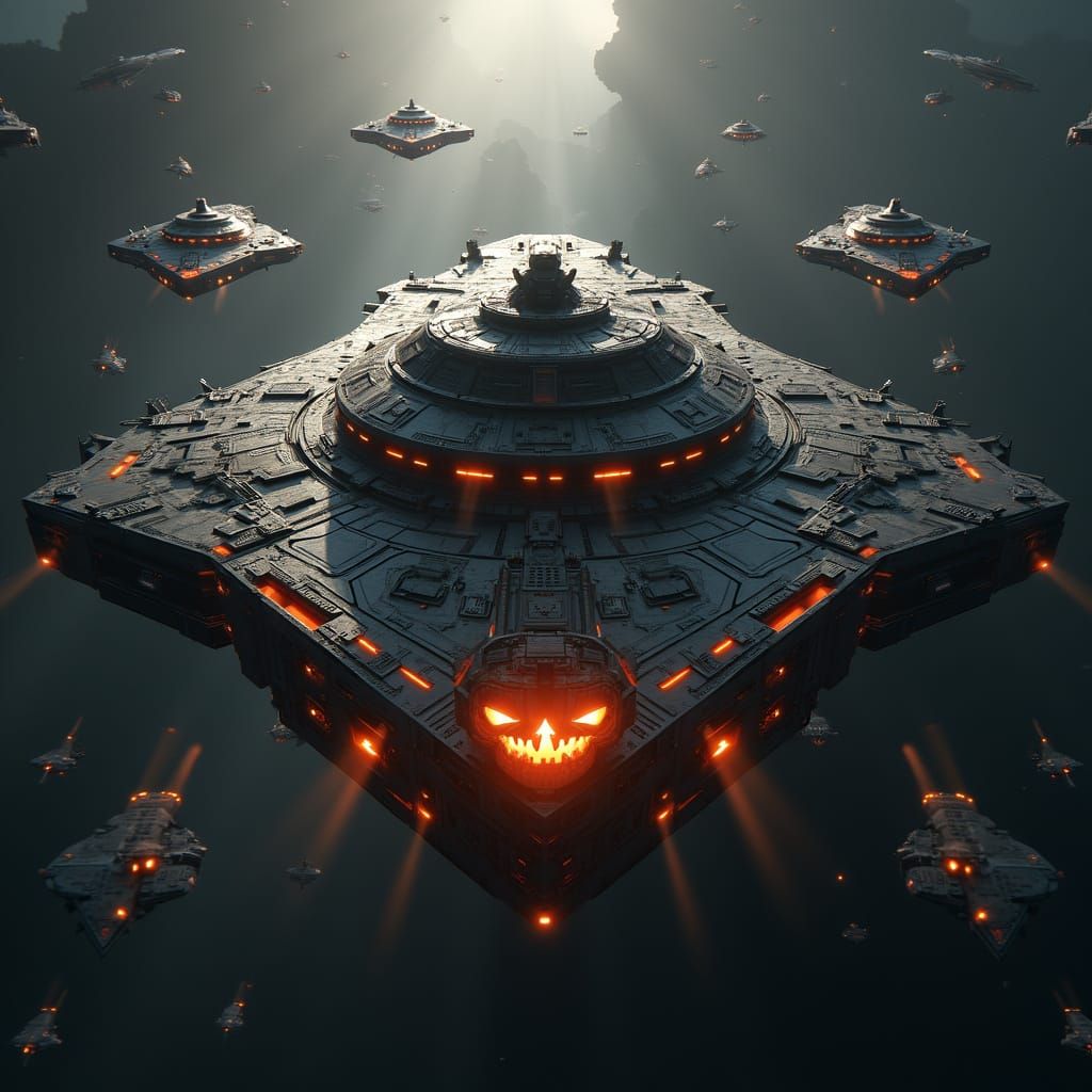Halloween Pumpkin Mothership in Sci-Fi Fleet