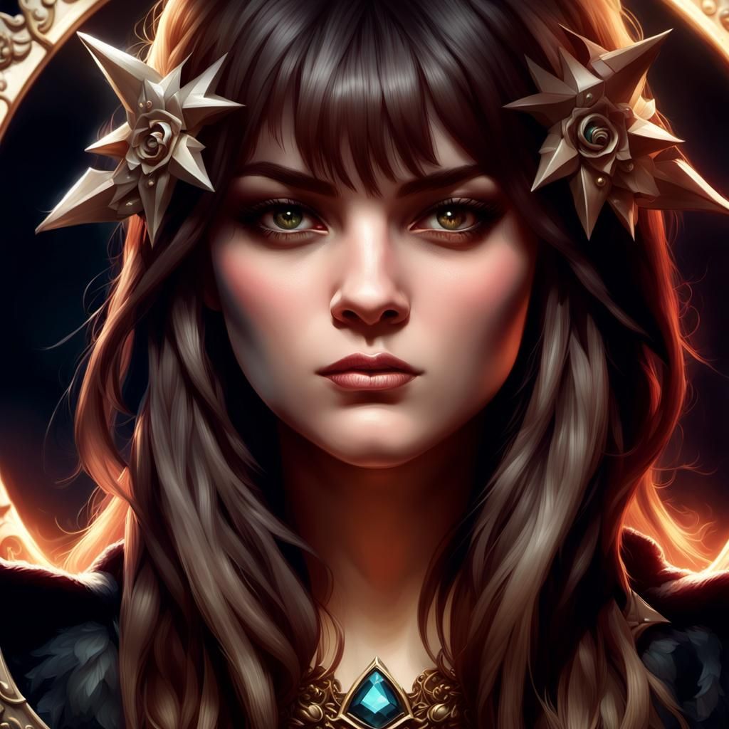 Mysterious Dark Fantasy Woman: Gothic Digital Portrait