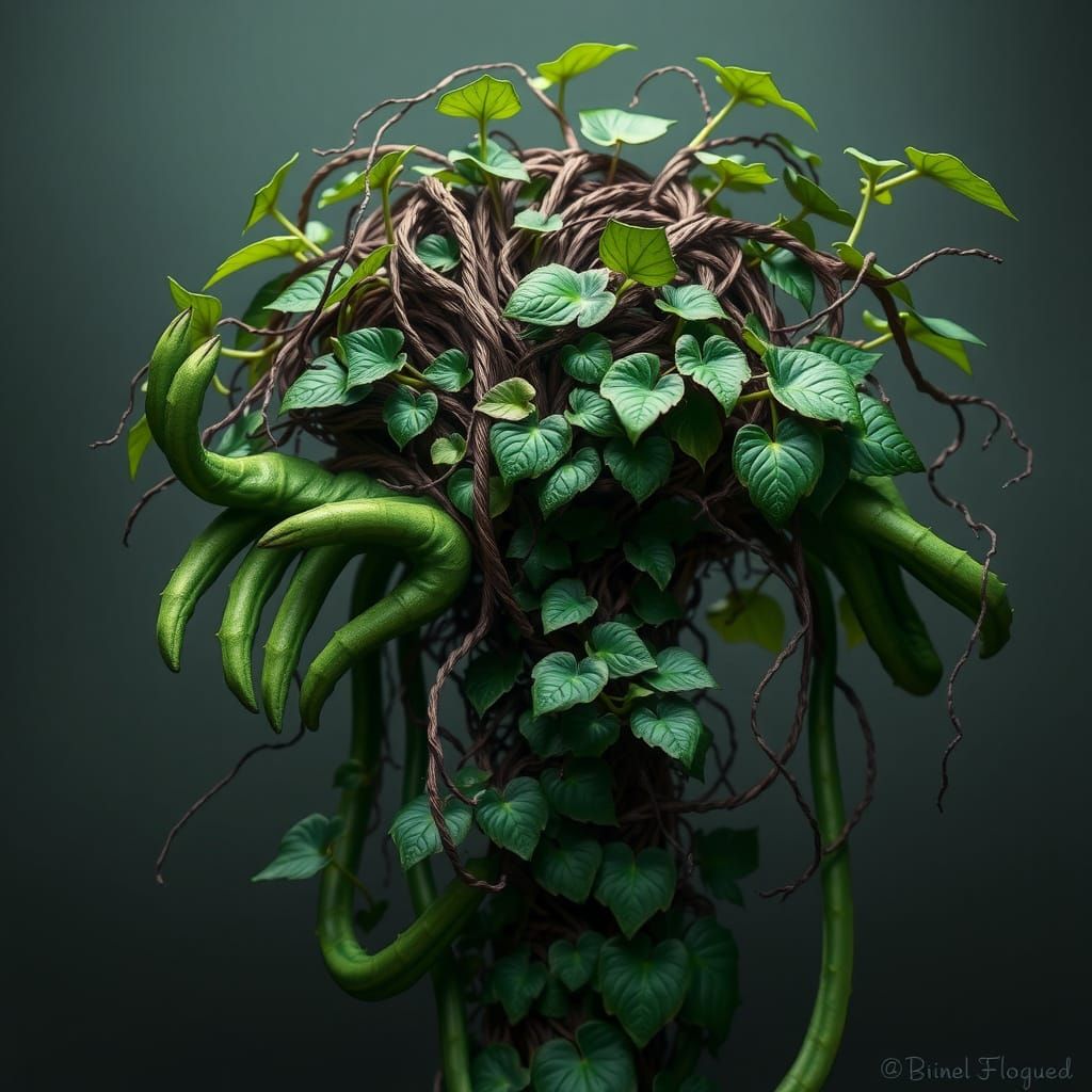Realistic New Species of Ivy Plant with Humanoid Features