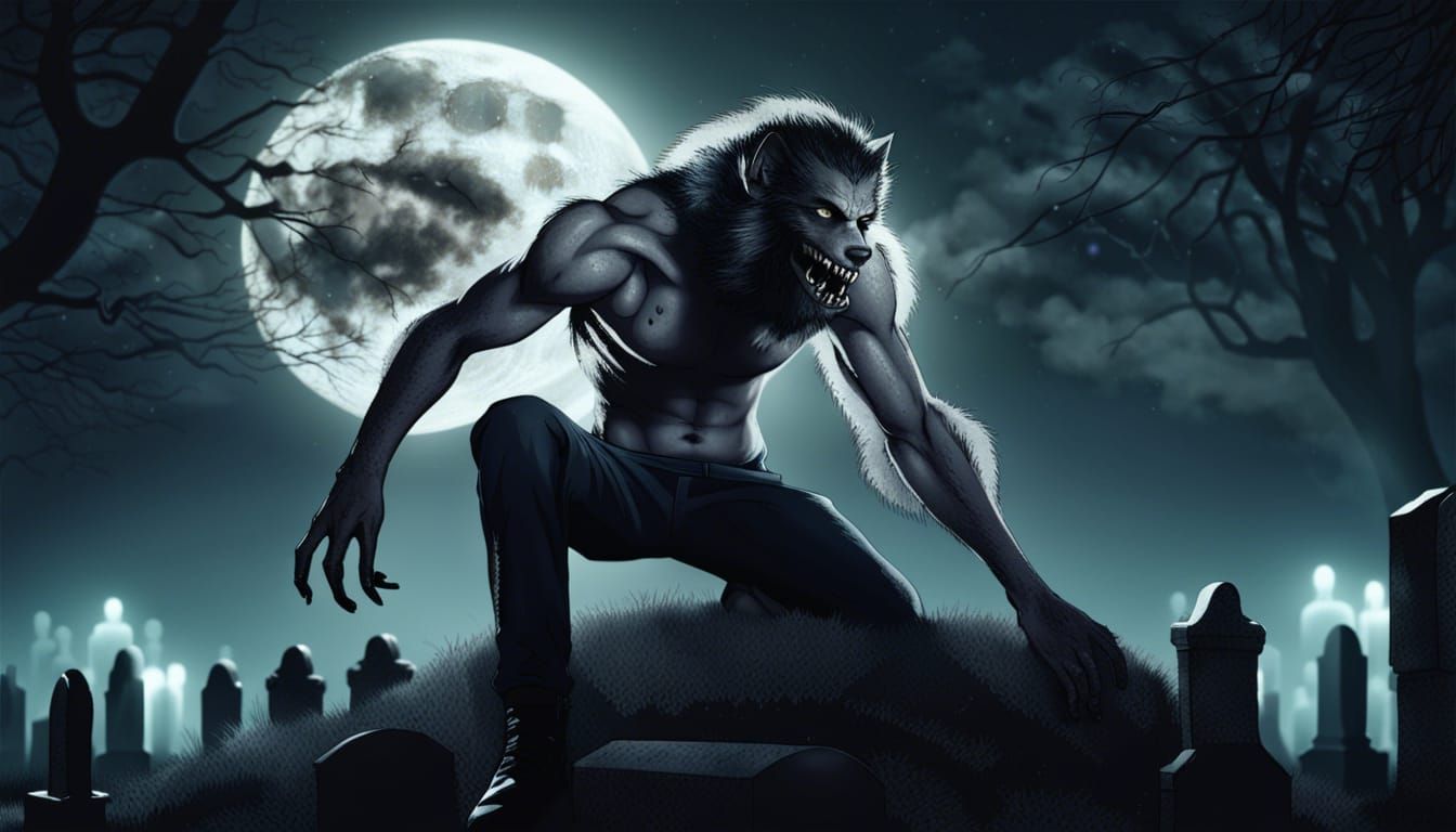 Realistic Werewolf Transformation Under Full Moon