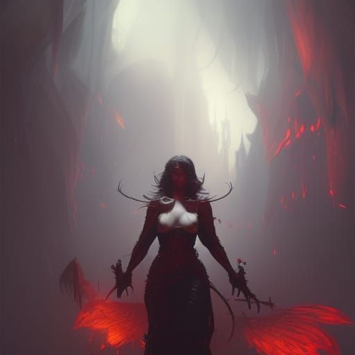 Attractive Devil in Dark Fantasy Concept Art