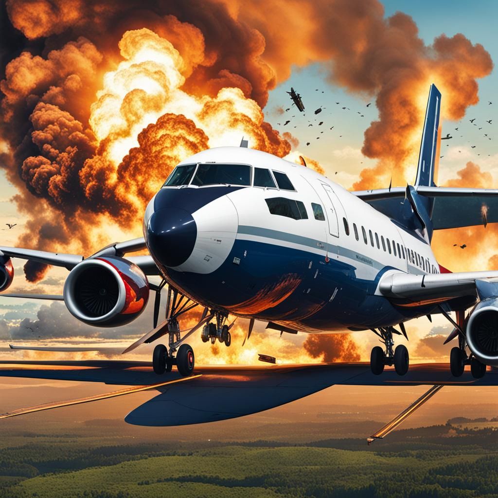 Plane Crashing and Exploding