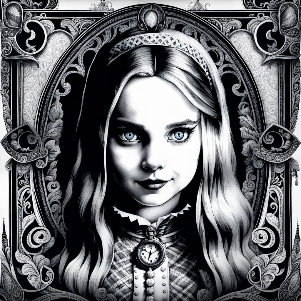 Alice in Wonderland Movie Poster in Victorian Style