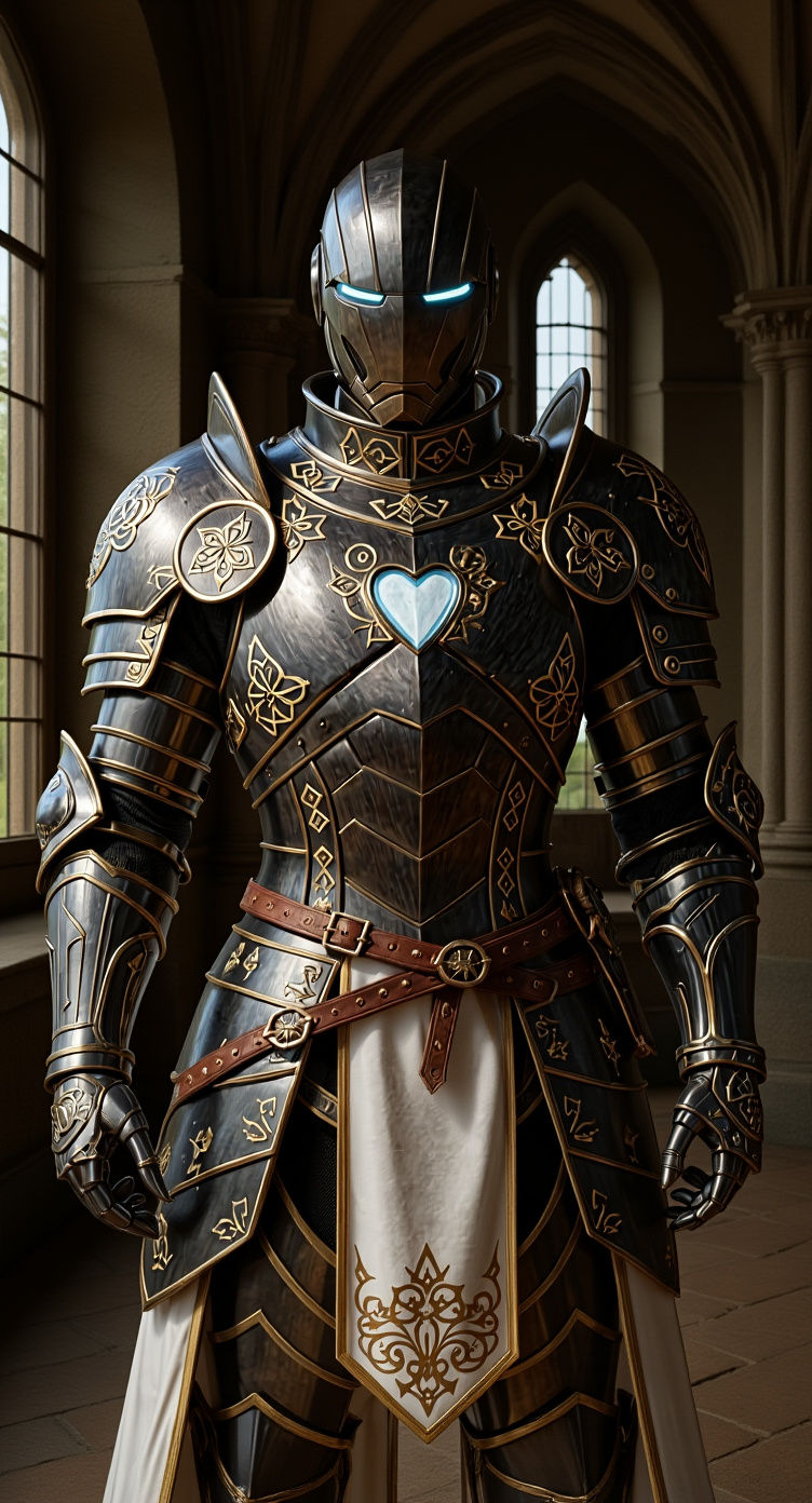 Medieval Ironman in Filigree Armor, Anime Art