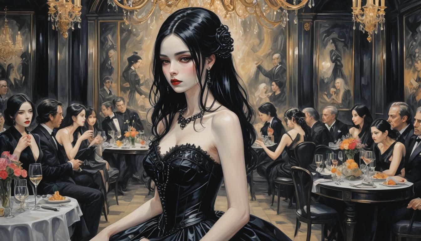 Elegant Gothic Portrait of Woman at Party