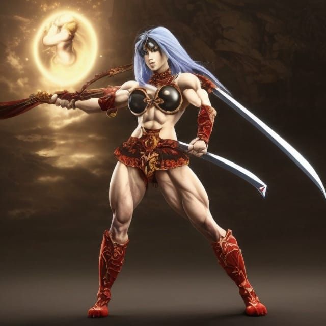 Castlevania-Style Warrior Goddess in Japanese Illustration