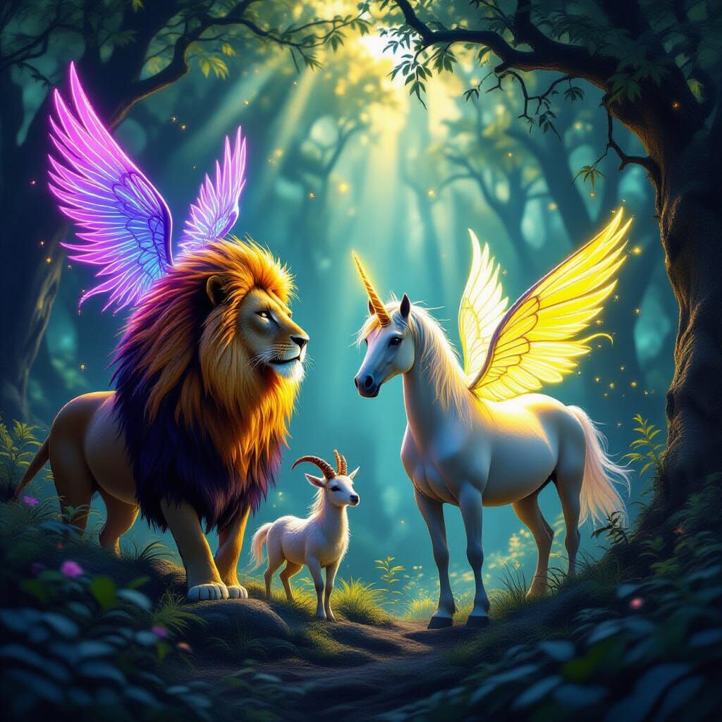 Mythical Creatures Ascend from Enchanted Forest