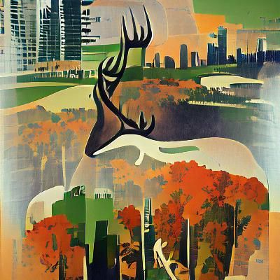 Toronto Greenbelt Deer Buck Vintage Travel Poster