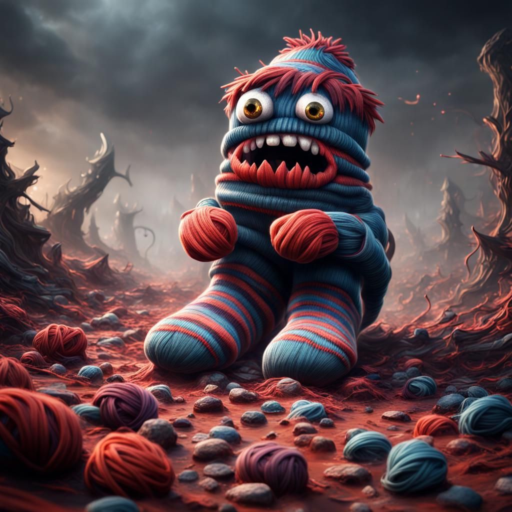 Scary Sock Monster Made of Socks