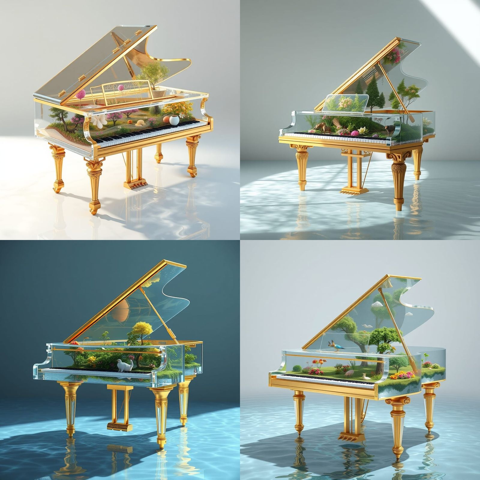 Transparent Piano Encapsulates a World of Life