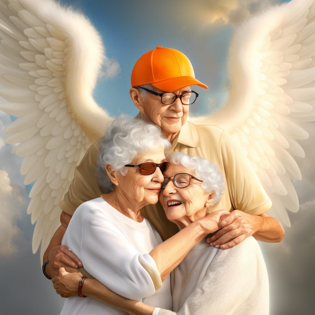 Touching Reunion: Man Embraces Angelic Grandmother