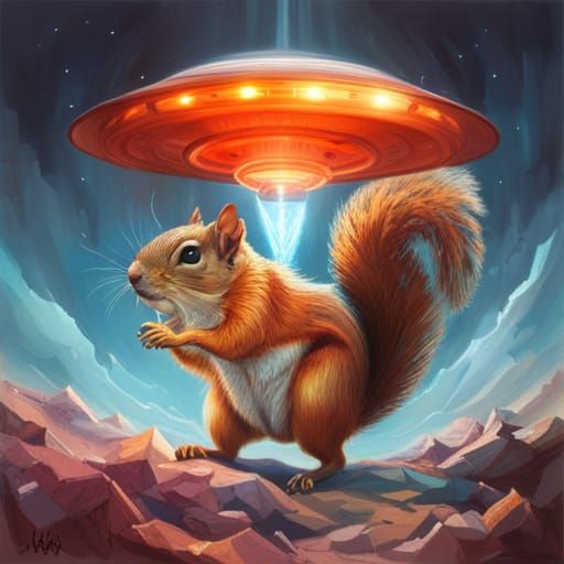 Squirrel Abduction: Desert Creature Meets Flying Saucer