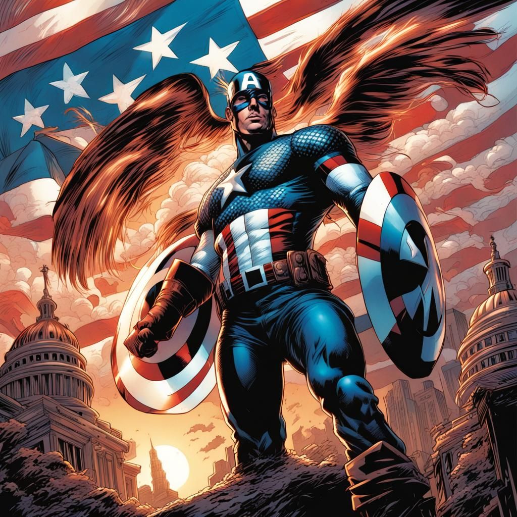 Captain America Comic Book Art by Brooks and Mumford