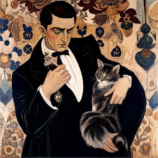 Vampire Lord with Animals in an Expressionist Style