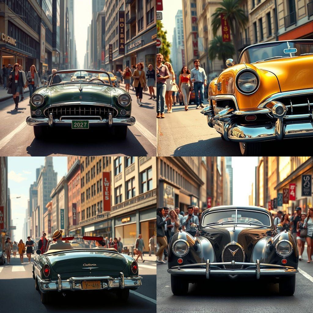 Classic Car Turns Heads on City Street