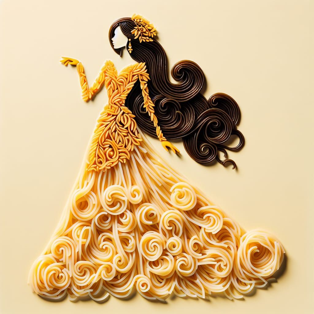 Linguini Gown: Culinary Fashion Fusion