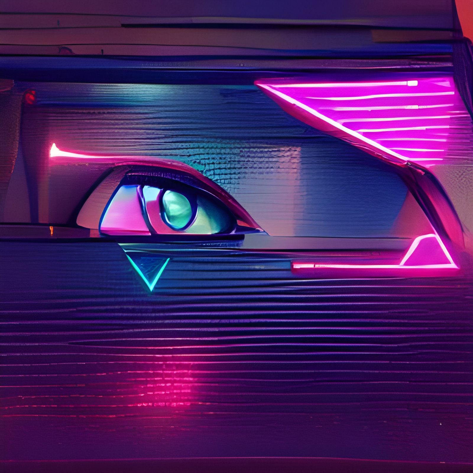 Synthwave Eye with Neon Retro Highlights